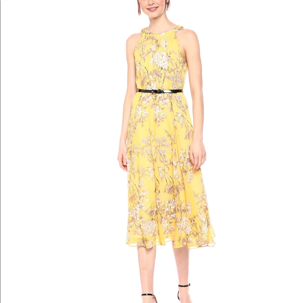 Tommy Hilfiger A-Line Flowy Dress w/white belt